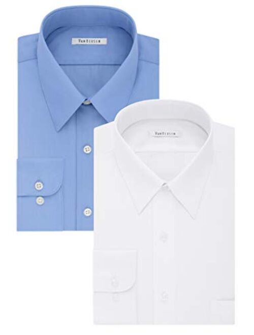 Van Heusen Men's Tall Fit Dress Shirts Poplin