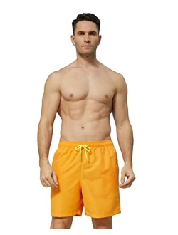 JIEFULL Mens Swim Trunks Quick Dry Beach Shorts with Pocket and Mesh Lining Surfing Shorts