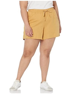 Women's 5" Inseam Drawstring Linen Blend Short (Available in Plus Size)