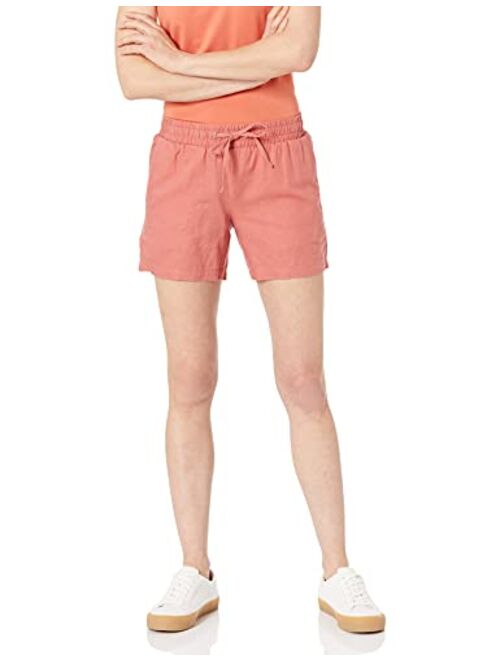 Amazon Essentials Women's 5" Inseam Drawstring Linen Blend Short (Available in Plus Size)