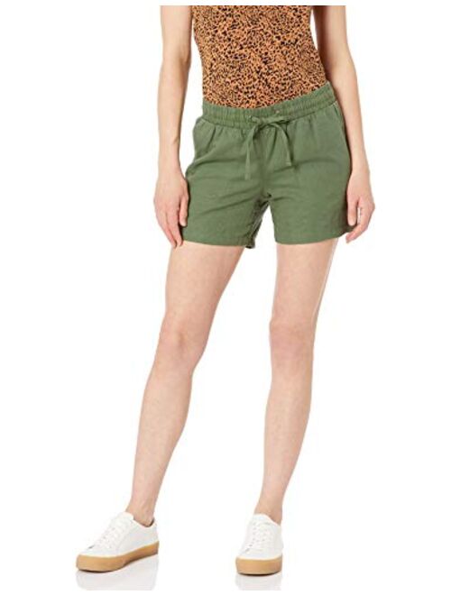 Amazon Essentials Women's 5" Inseam Drawstring Linen Blend Short (Available in Plus Size)