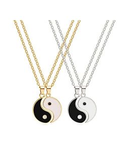 TARDOO Puzzle Yin Yang Couple Pendant Matching Necklace Chain Jewelry for Women Mens Personalized Necklace Gift for Girlfriend Valentines Birthday