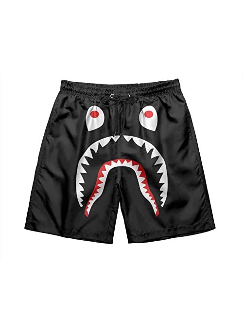 LHSCVJSEKL Bape Shorts Bape Swim Trunks Quick Dry Drawstring Swim Trunks with Pockets and Mesh Lining Hip Hop Swim Trunks