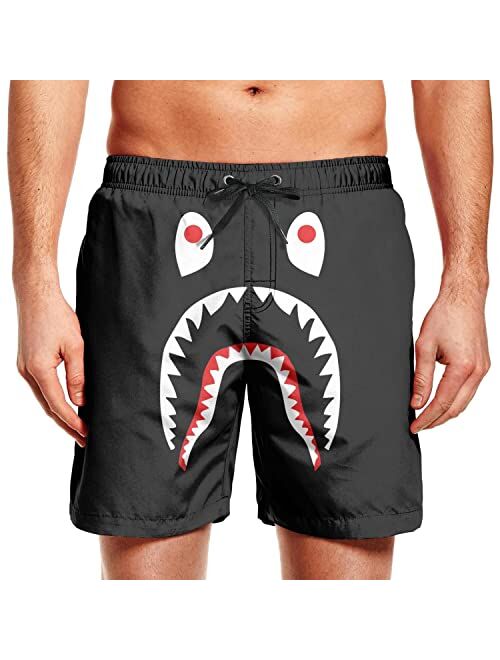 LHSCVJSEKL Bape Shorts Bape Swim Trunks Quick Dry Drawstring Swim Trunks with Pockets and Mesh Lining Hip Hop Swim Trunks