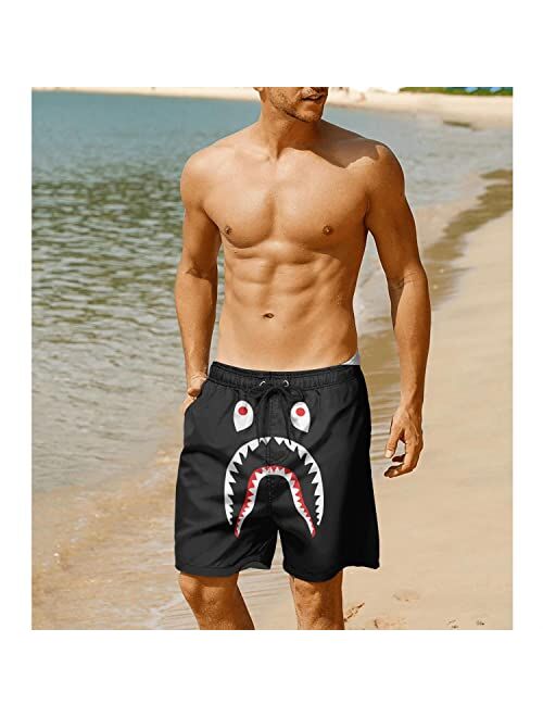 LHSCVJSEKL Bape Shorts Bape Swim Trunks Quick Dry Drawstring Swim Trunks with Pockets and Mesh Lining Hip Hop Swim Trunks