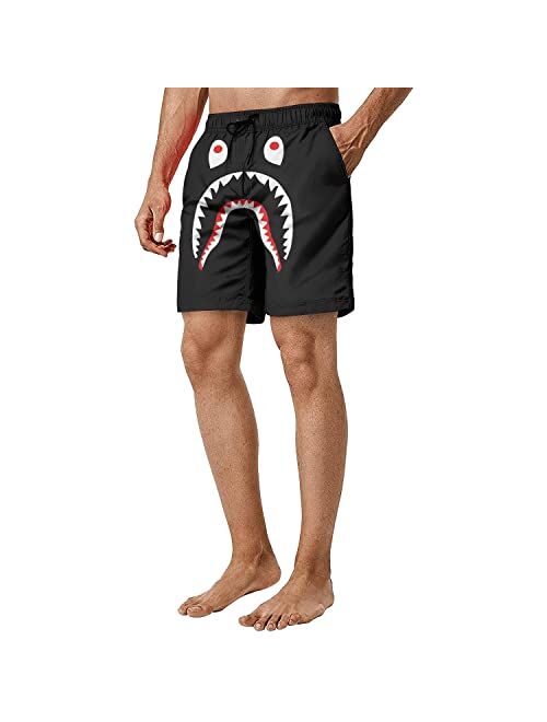 LHSCVJSEKL Bape Shorts Bape Swim Trunks Quick Dry Drawstring Swim Trunks with Pockets and Mesh Lining Hip Hop Swim Trunks