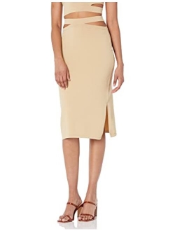 Women's Valentina Slim Cut-Out Pull-On Midi Sweater Skirt