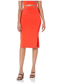 Women's Valentina Slim Cut-Out Pull-On Midi Sweater Skirt