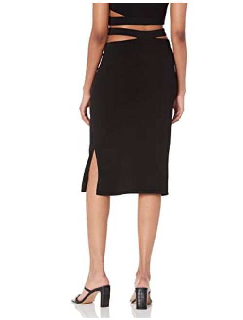 The Drop Women's Valentina Slim Cut-Out Pull-On Midi Sweater Skirt