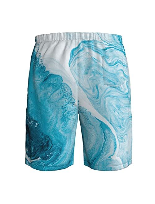 Loloyoco Mens Quick Dry Beach Short Swim Trunks Elastic Drawstring Shorts Beach Swimwear with Mesh Lining