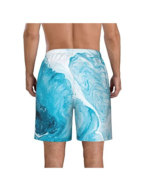 Loloyoco Mens Quick Dry Beach Short Swim Trunks Elastic Drawstring Shorts Beach Swimwear with Mesh Lining