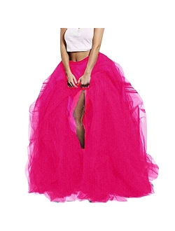 Lisong Women Maxi Tulle Floor Length Layered High Waist Spectial Occasion Skirt