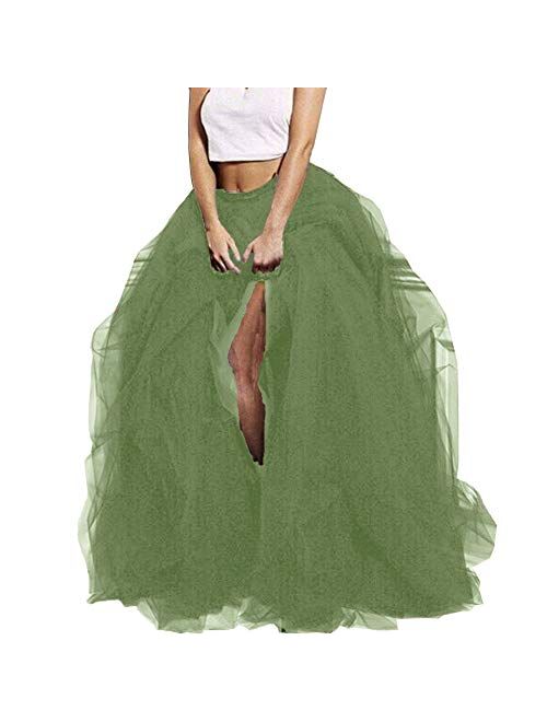 Buy Lisong Women Maxi Tulle Floor Length Layered High Waist Spectial Occasion Skirt Online 