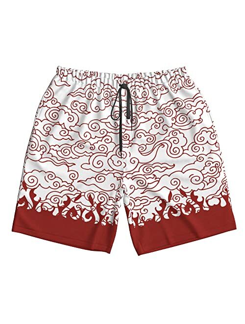 Amjetl Mens Summer Quick Dry 3D Print Swim Trunks with Mesh Lining Swimwear