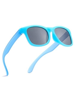 AZORB Kids Polarized Sunglasses for Boys Girls Soft TR Rubber Frame Eyewear For Children Age 4-12