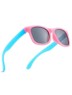 AZORB Kids Polarized Sunglasses for Boys Girls Soft TR Rubber Frame Eyewear For Children Age 4-12