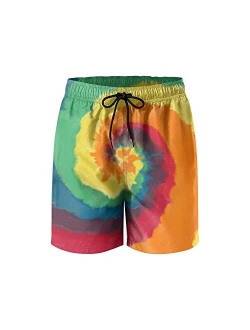 Sotpuebo Mens Swim Trunks Quick Dry Board Shorts with Pockets and Mesh Lining Cool Design Mens Swim Shorts