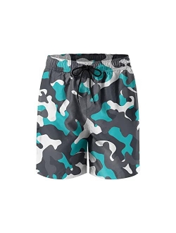 Sotpuebo Mens Swim Trunks Quick Dry Board Shorts with Pockets and Mesh Lining Cool Design Mens Swim Shorts