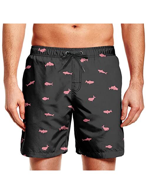 Sotpuebo Mens Swim Trunks Quick Dry Board Shorts with Pockets and Mesh Lining Cool Design Mens Swim Shorts