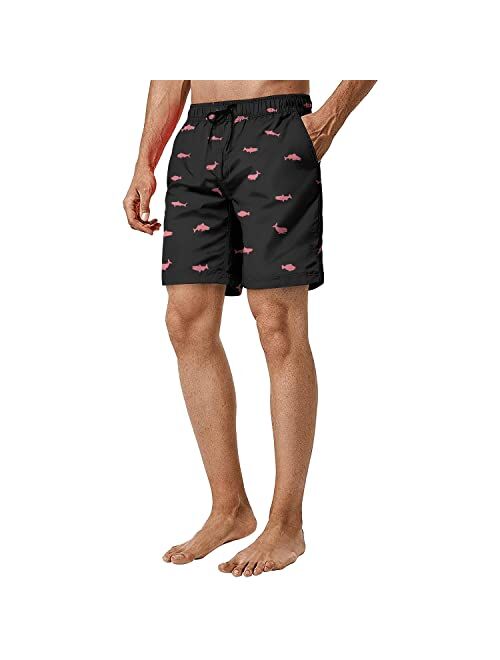 Sotpuebo Mens Swim Trunks Quick Dry Board Shorts with Pockets and Mesh Lining Cool Design Mens Swim Shorts