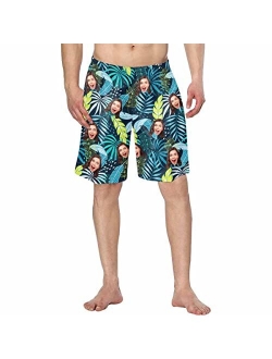 Interestprint Custom Photo Printed Swim Trunks for Man Personalized Image Green Plants Swimwear Swim Shorts for Summer Outdoor Sports