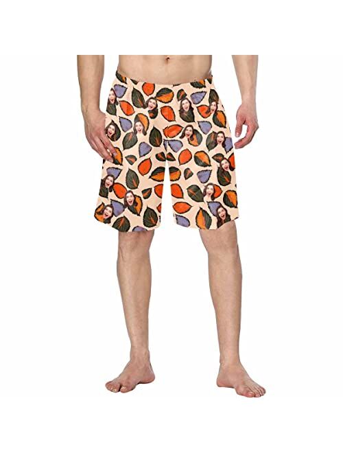 Interestprint Custom Photo Printed Swim Trunks for Man Personalized Image Green Plants Swimwear Swim Shorts for Summer Outdoor Sports