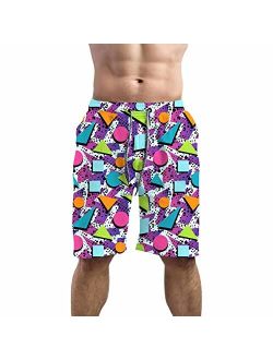 BDUN 80s Clothes for Men Swim Trunks 90s Bathing Suit and Pants for Party