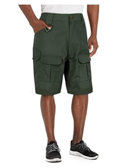 Alimens & Gentle Men's Cargo Short Elastic Waist Multi-Pocket Outdoor Military Tactical Shorts