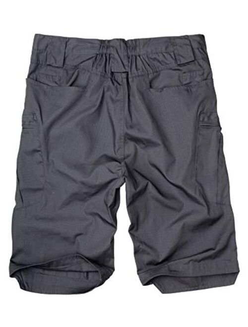 Alimens & Gentle Men's Cargo Short Elastic Waist Multi-Pocket Outdoor Military Tactical Shorts