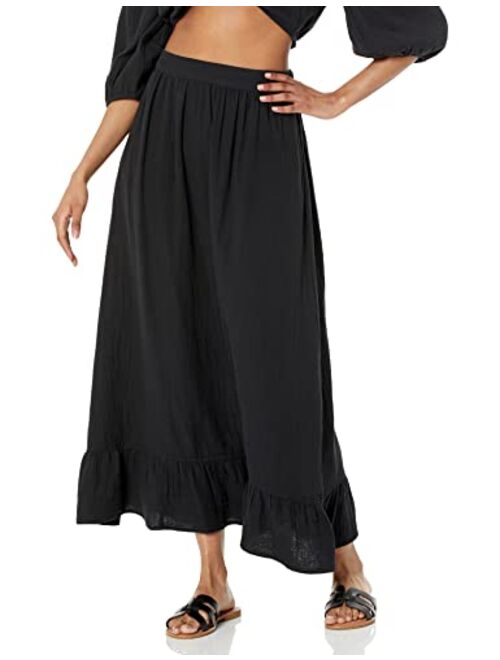 The Drop Women's Patria Gauze Pull-On Ruffle Hem Maxi Skirt