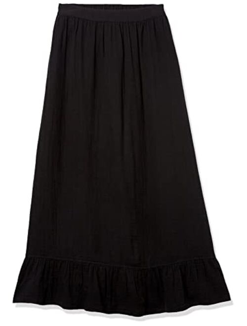 The Drop Women's Patria Gauze Pull-On Ruffle Hem Maxi Skirt