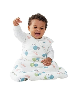 Duomiaomiao Unisex Baby Sleep Sack, 100% Cotton Baby Sleeping Bag, Wearable Blanket Baby, 2-Way Zipper Sleeping Bag Sack for Baby Toddler Girl Boy