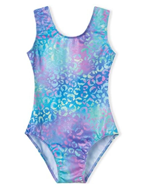 DOMUSGO Toddler Leotard Gymnastics Long Sleeve, Sparkly Tumbling Dance Leotards for Baby Girls Kids Teens 2-14 Years