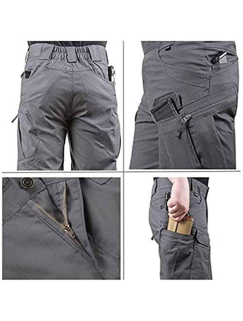 YAXHWIV Mens Tactical Shorts 11" Waterproof Cargo Shorts for Men Hiking Fishing Breathable Quick Dry Regular(NO Belt)