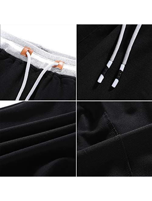 FoxQ Mens Shorts Casual Athletic Running with Zipper Pockets and Elastic Waist Drawstring Workout Gym Cotton Shorts