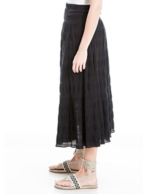 Max Studio Women's Textured Cotton Maxi Skirt