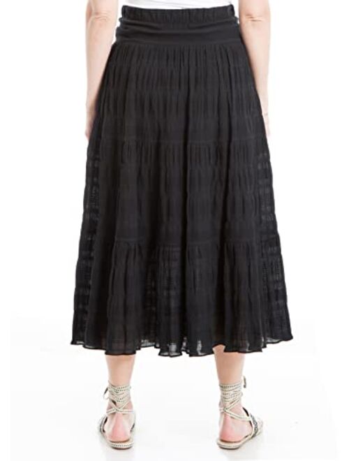 Max Studio Women's Textured Cotton Maxi Skirt