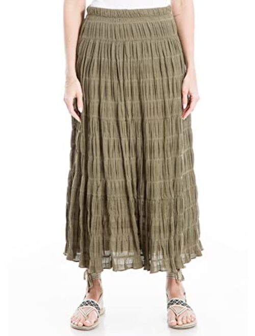 Max Studio Women's Textured Cotton Maxi Skirt