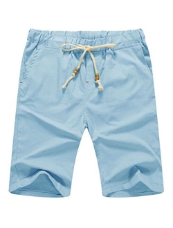 Sailwind Mens Linen Shorts Casual Drawstring Summer Beach Shorts