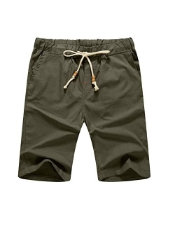 Sailwind Mens Linen Shorts Casual Drawstring Summer Beach Shorts