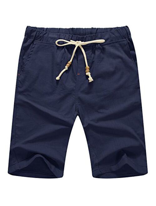 Sailwind Mens Linen Shorts Casual Drawstring Summer Beach Shorts