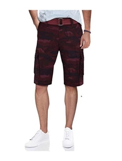 X RAY RAW X Mens Belted Cargo Shorts Relaxed Fit Casual Tactical Knee Length Cargo Shorts for Men