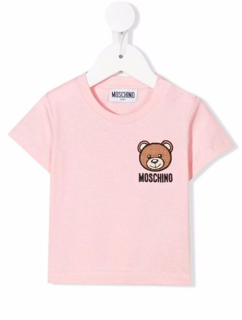 Moschino Kids logo-embroidered short-sleeve T-shirt