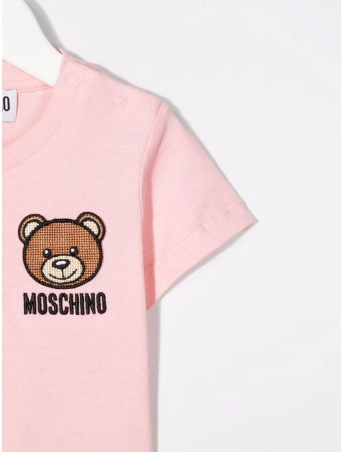 Moschino Kids logo-embroidered short-sleeve T-shirt