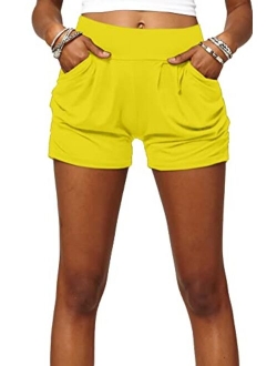 Conceited Premium Ultra Soft High Waisted Harem Shorts for Women with Pockets