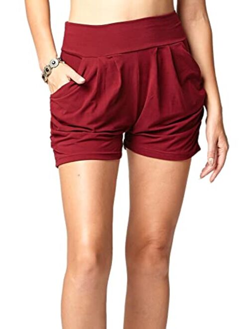 Conceited Premium Ultra Soft High Waisted Harem Shorts for Women with Pockets