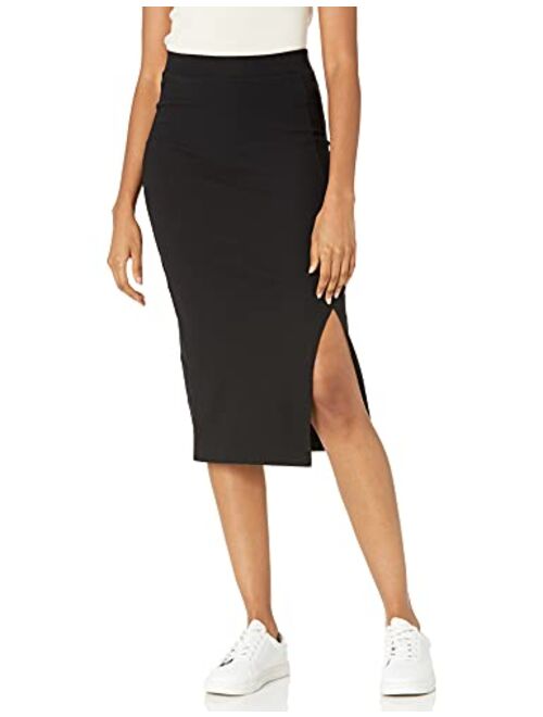 The Drop Women's Veronique High Waist Slit Skirt