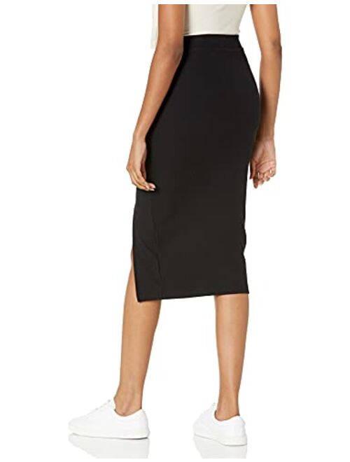 The Drop Women's Veronique High Waist Slit Skirt