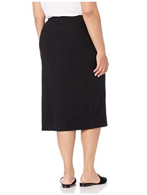 The Drop Women's Veronique High Waist Slit Skirt