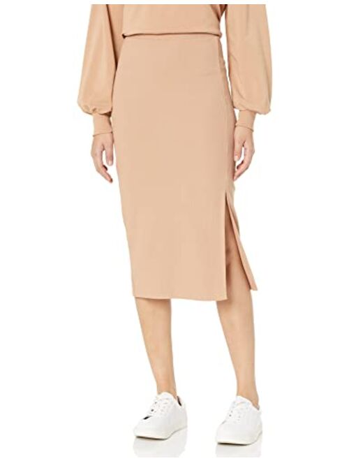 The Drop Women's Veronique High Waist Slit Skirt